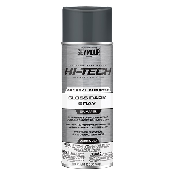 SEYMOUR® HI-TECH Spray Enamels - Gloss Dark Gray, 12 oz